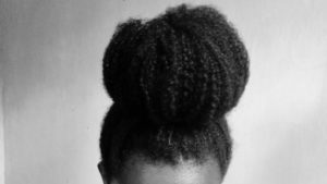 Natural hair bun as a protective style