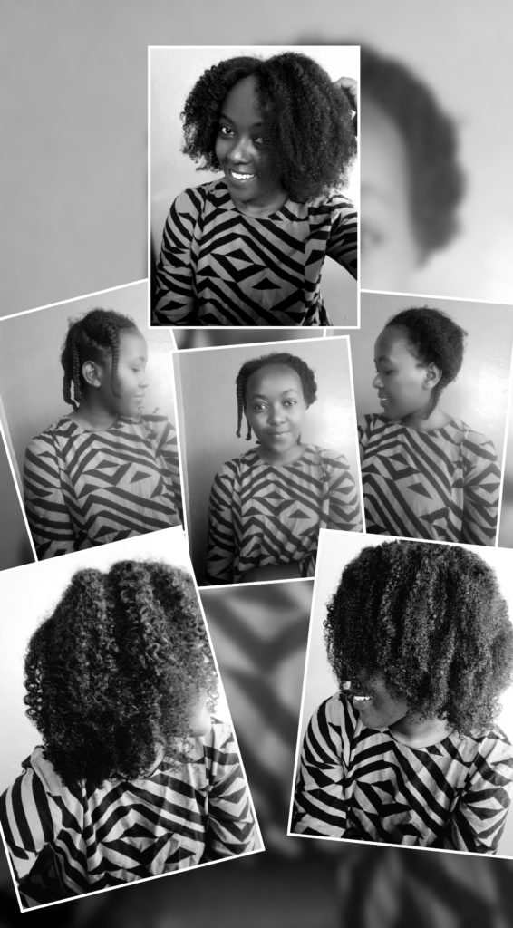 stretching 4C natural hair with braids and flat twists