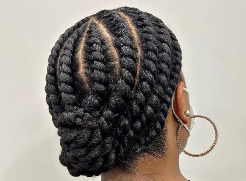 Flat twists with a bun