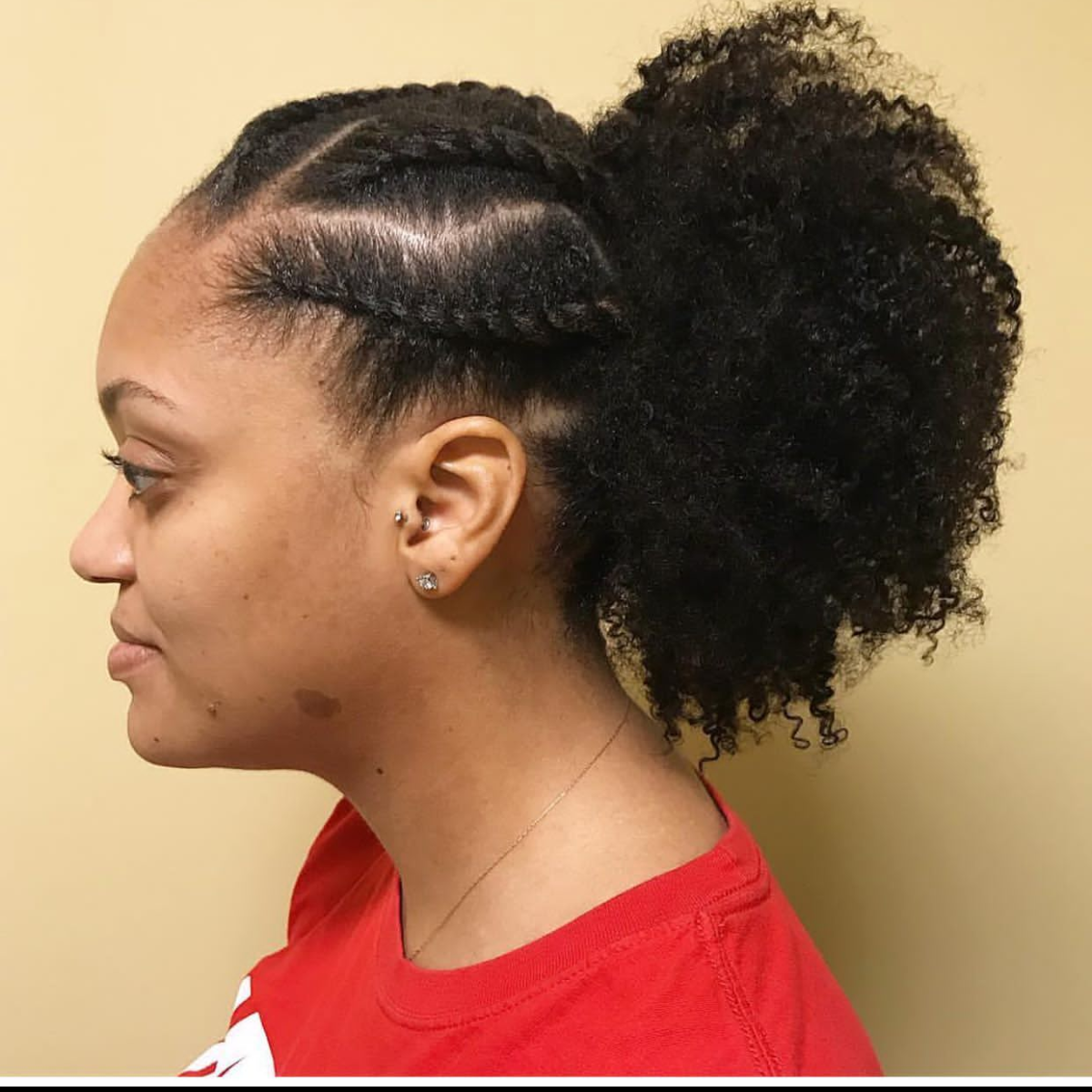 Flat Twists with a faux puff