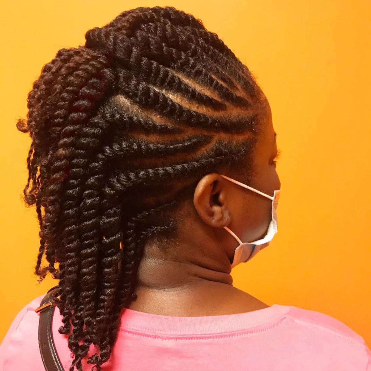 Flat twist mohawk style