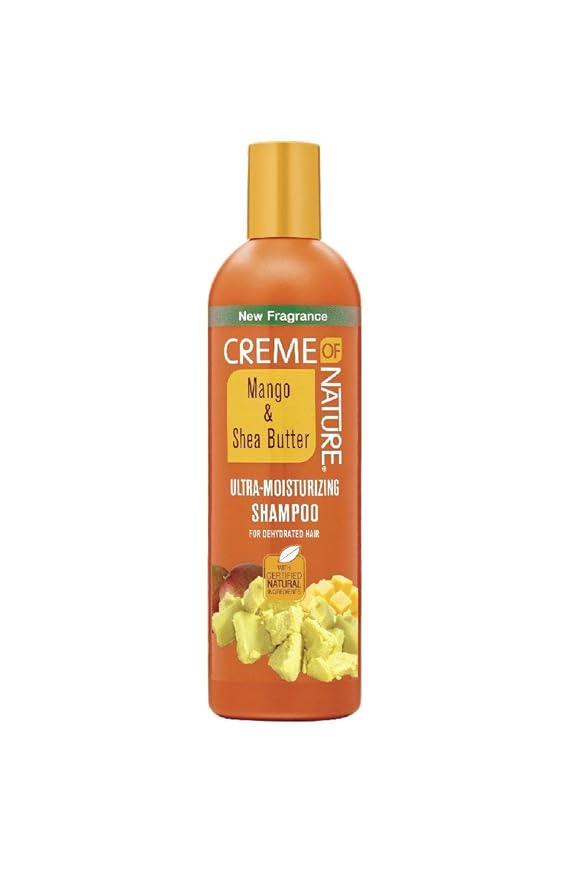 Shampoo with Mango & Shea Butter by Creme of Nature, Ultra Moisturizing for Dry Dehydrated Hair 