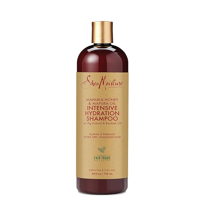 SheaMoisture Intensive Hydration Shampoo for Dry, Damaged Hair Manuka Honey and Mafura Oil Sulfate-Free  