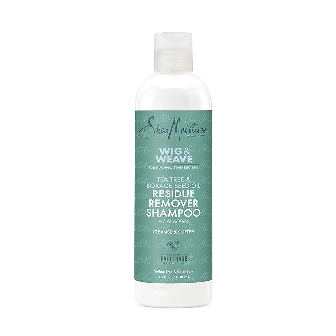 SheaMoisture Residue Remover Shampoo for Synthetic and Natural Hair, Tea Tree and Borage Seed, Sulfate Free Clarifying.  