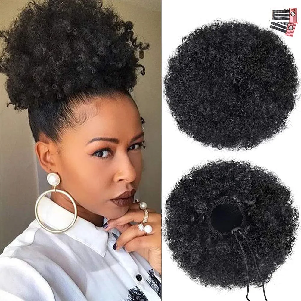 Rosmile Afro Puff Clip On Synthetic Ponytail Extension