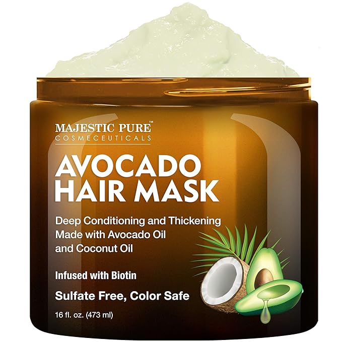 MAJESTIC PURE Avocado and Coconut Hair Mask for Dry Damaged Hair 