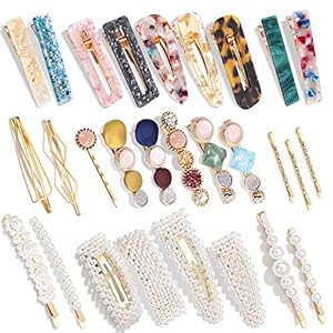 Pearls and Acrylic Resin Hair Clips