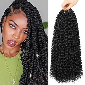 Ubeleco Passion Twist Hair 18 Inch 132 Strands Water Wave Crochet Hair for Black Women.  