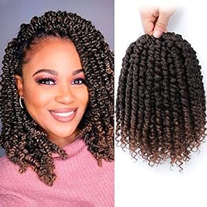 Fulcrum Passion Twist Crochet Hair 10 Inch, 8 Packs Pre Looped Passion Twist Hair