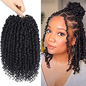  Bileaf Store 8 Packs Passion Twist Crochet Hair 10 Inch Pre-twisted Short Crochet Passion Twist Hair.  