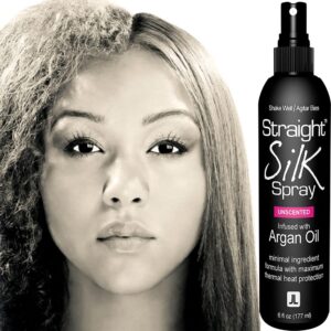 Straight Silk Spray with Moroccan Argan Oil | Hair Straightening Protector & Detangler. 