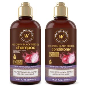 WOW Skin Science Red Onion Black Seed Oil Paraben & Sulfate Free Shampoo and Conditioner Set.