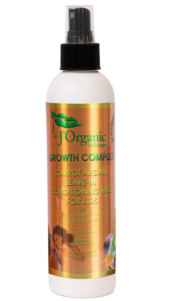 J’Organic Solutions Carrot Argan Kids Leave-In Conditioning Milk Detangler.  