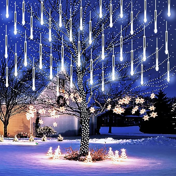 Purtuemy Christmas Lights Outdoor, Meteor Shower Lights 