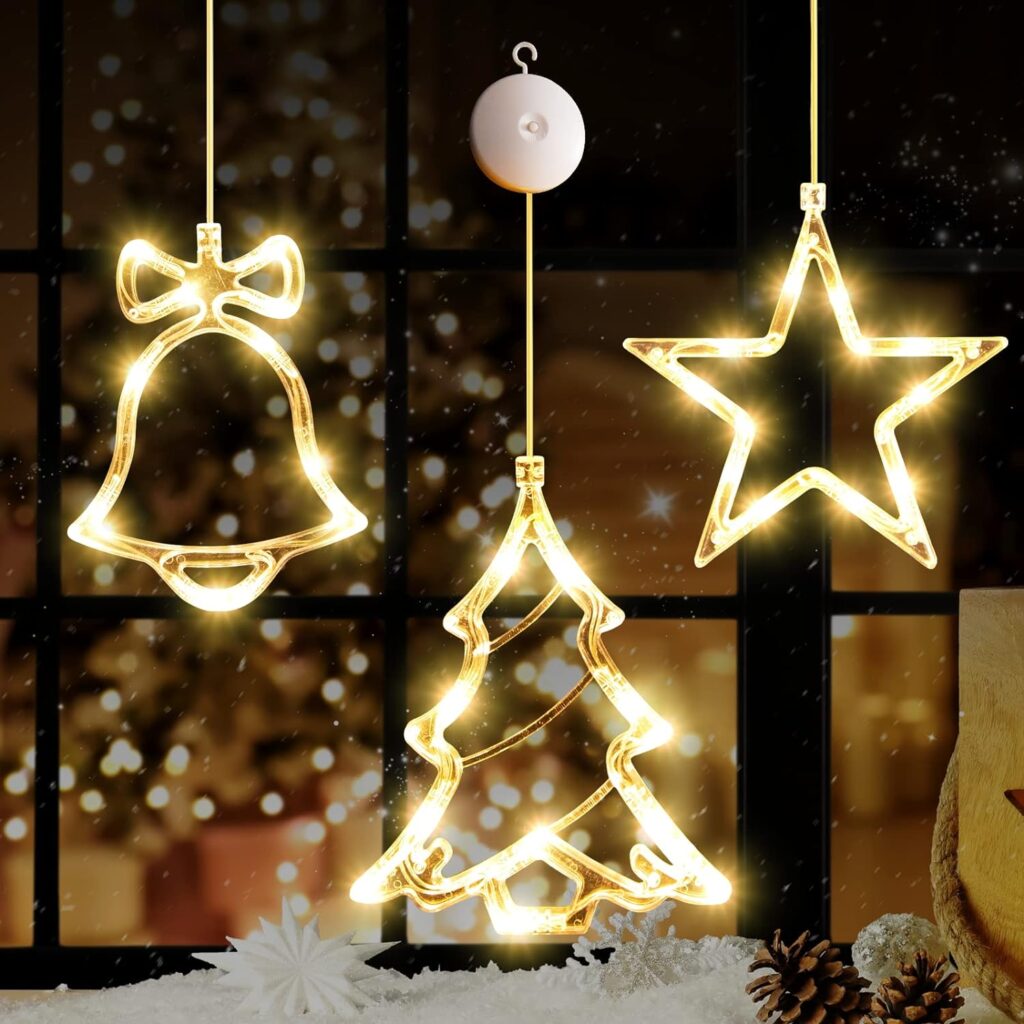 LYUBASA 3Pcs Christmas Window Lights Decorations 