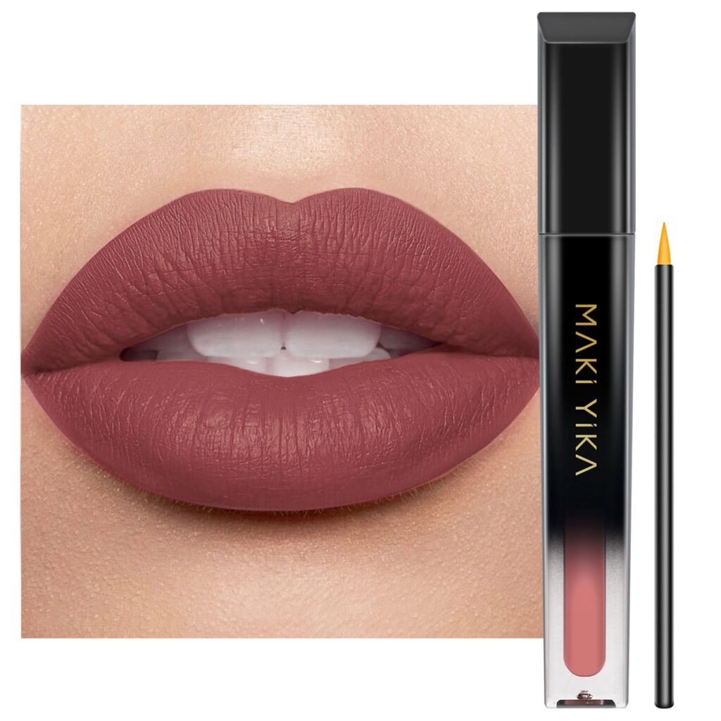 MAKI YIKA Brown Nude Liquid Lipstick for Women 