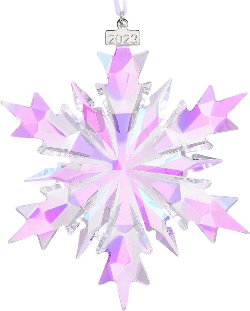 kese 2023 Annual Christmas Snowflake Crystal Ornaments   