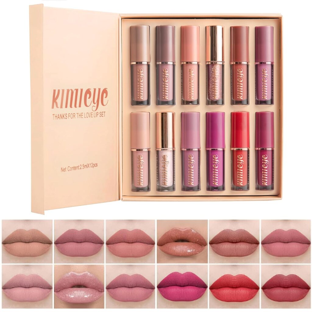 KIMIEYE 12Pcs Velvet Matte Liquid Lipstick Set  