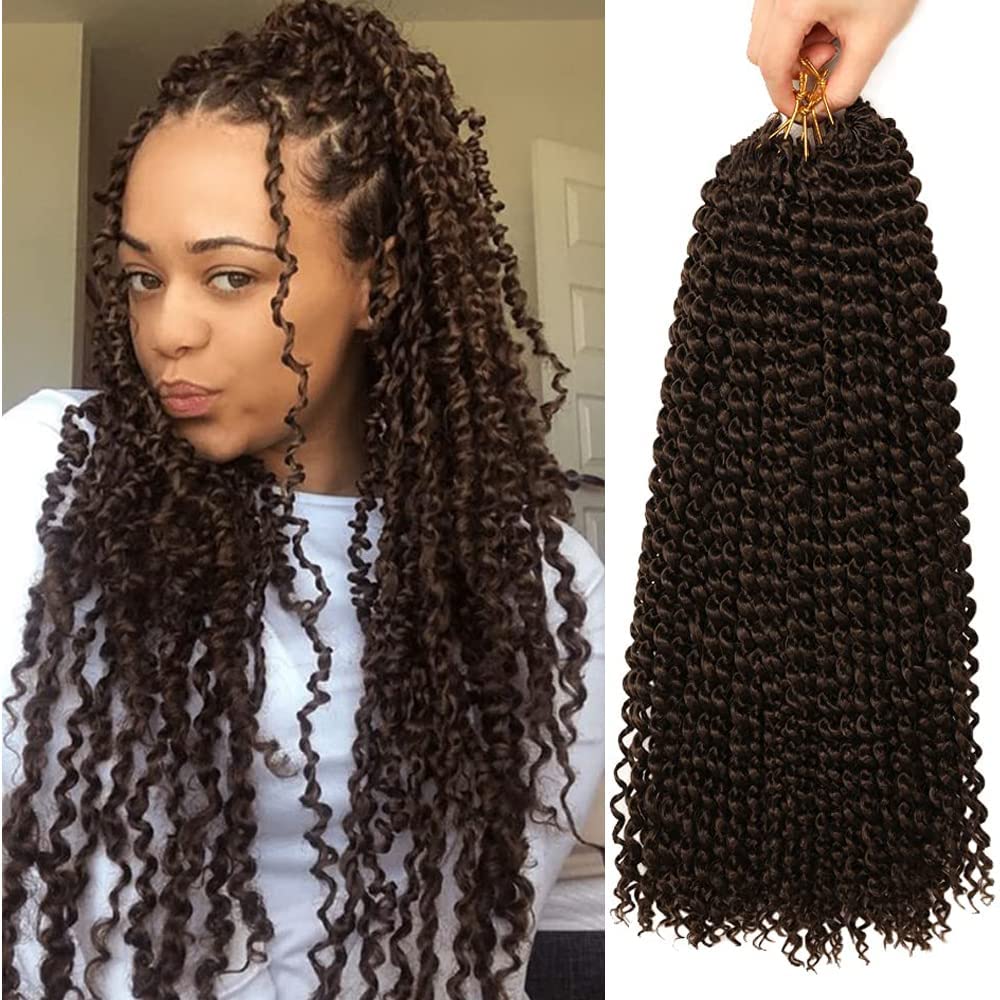 ShowCoco Passion Twist Hair 18 Inch Water Wave Crochet Hair Passion Twists Long Bohemian Hair.  