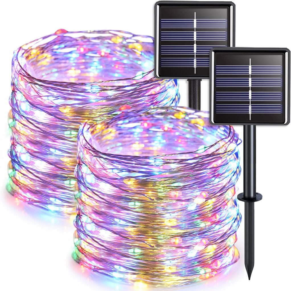 JMEXSUSS 2 Pack Solar Christmas Lights 