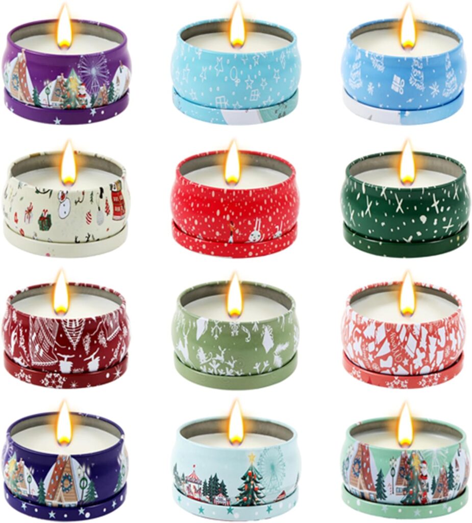 KLEINKOPF Christmas Candles, 4 Pack Scented Candles Gift Set for Women.  