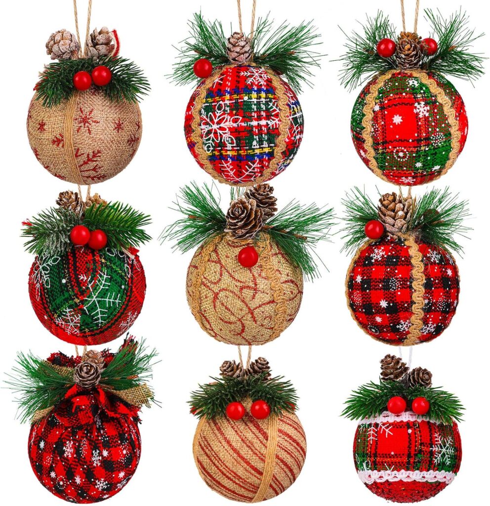 Elcoho 9 Pieces Christmas Ball Ornaments  