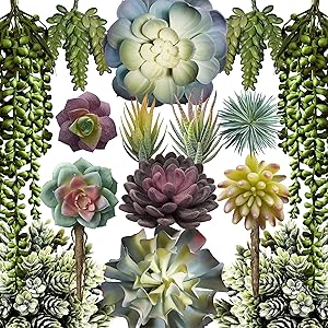 caqpo Artificial Succulents - 15 Pack - Premium Unpotted Artificial and Realistic Textured Fake Succulent Plants. 