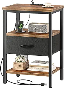 Side table with charge ports