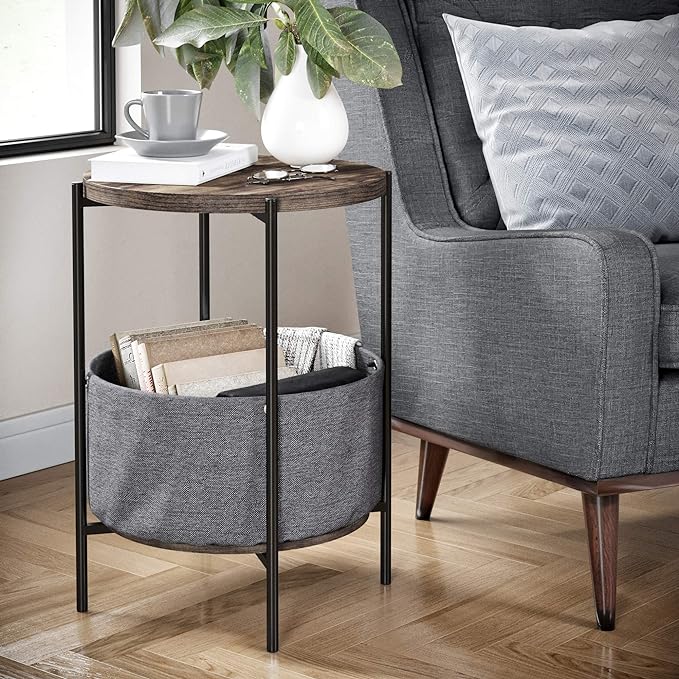 Nathan James Round Modern Side Accent or End Table 