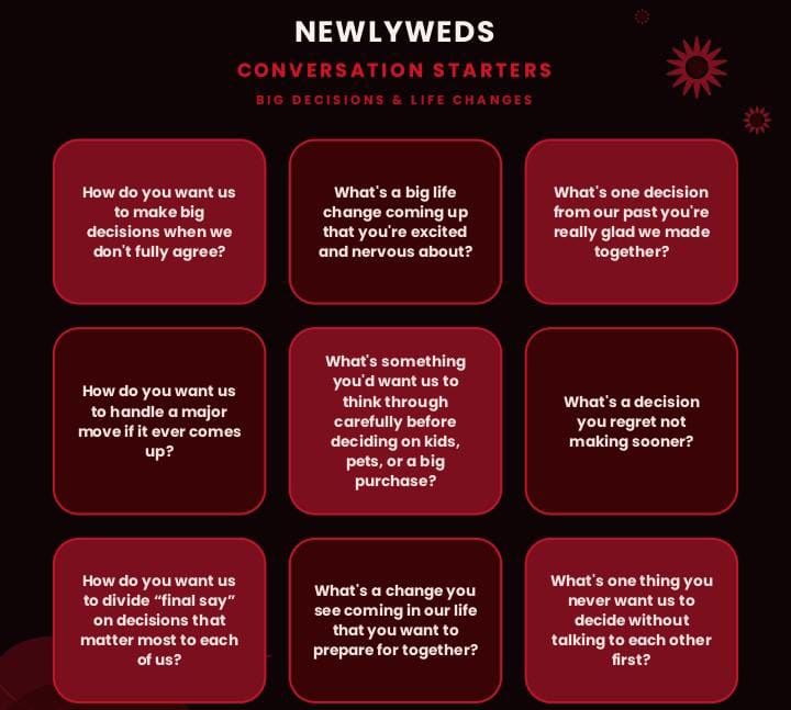 25 Epic Newlyweds Conversation Starters for Bonding.