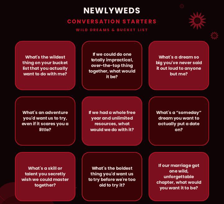 25 Epic Newlyweds Conversation Starters for Bonding.