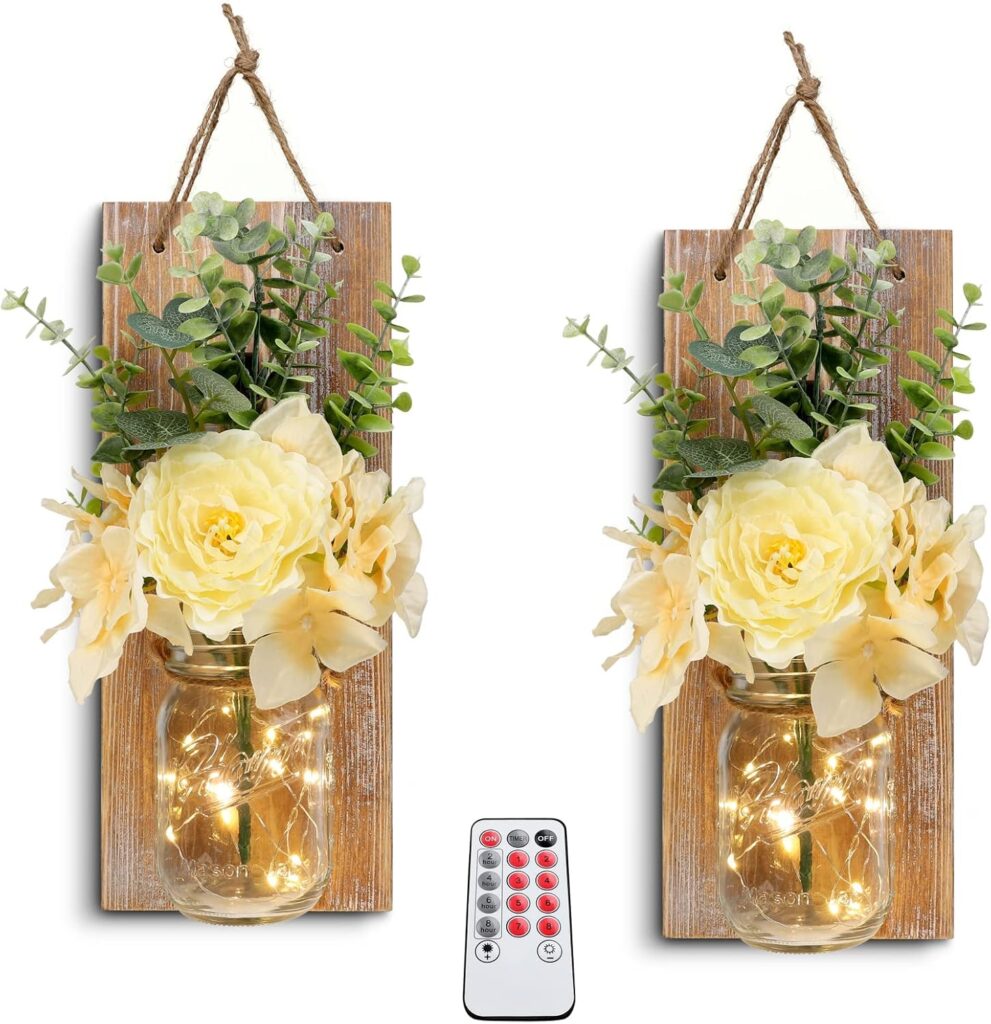 HOMKO Decorative Mason Jar Wall Sconces