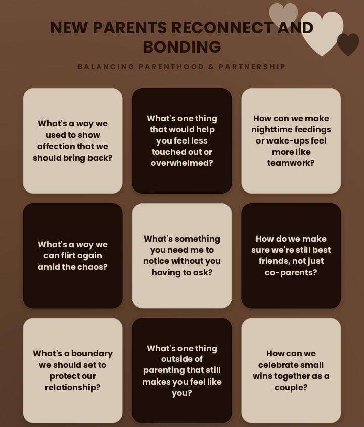 printable conversation stater card deck for new parents