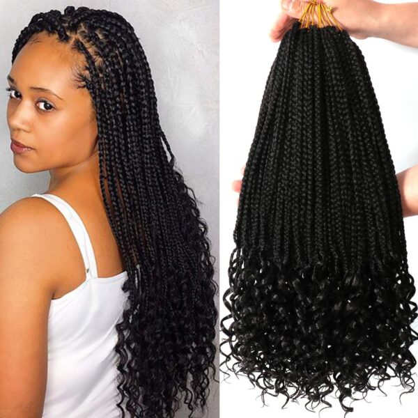 7 Packs 18 Inch Bohemian Goddess Box Braids Crochet Hair for Black Women