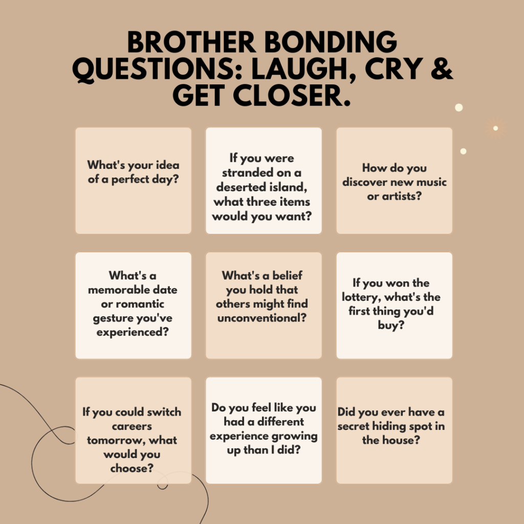 100 Brother Bonding Questions: Laugh, Cry & Get Closer.