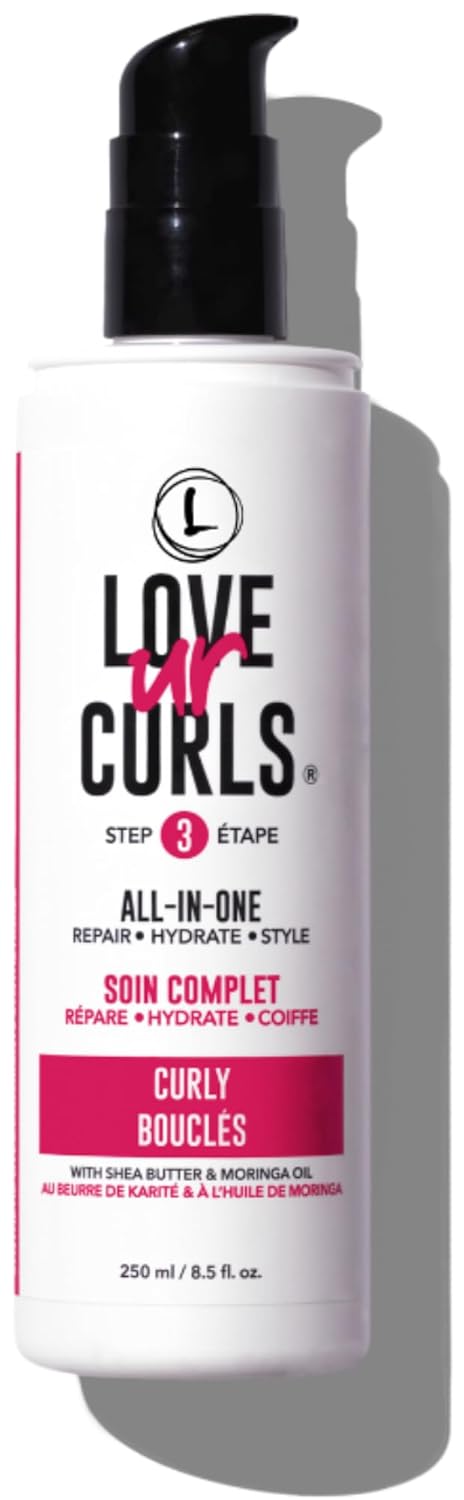 Love Ur Curls All in One Curl Cream Styler, Anti Frizz Curling Cream for Curly Hair, Repair, Define, Hydrate & Style with Shea Butter