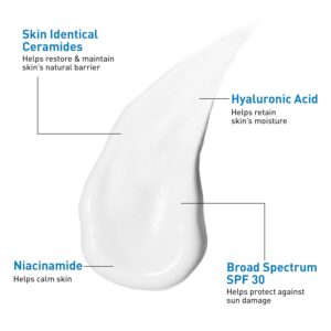 CeraVe AM Facial Moisturizing Lotion with SPF 30, Oil-Free Face Moisturizer with SPF