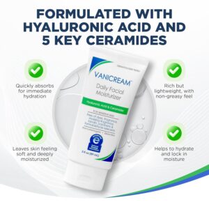 Vanicream Daily Facial Moisturizer, Face Cream with 5 Key Cermides & Hyaluronic Acid
