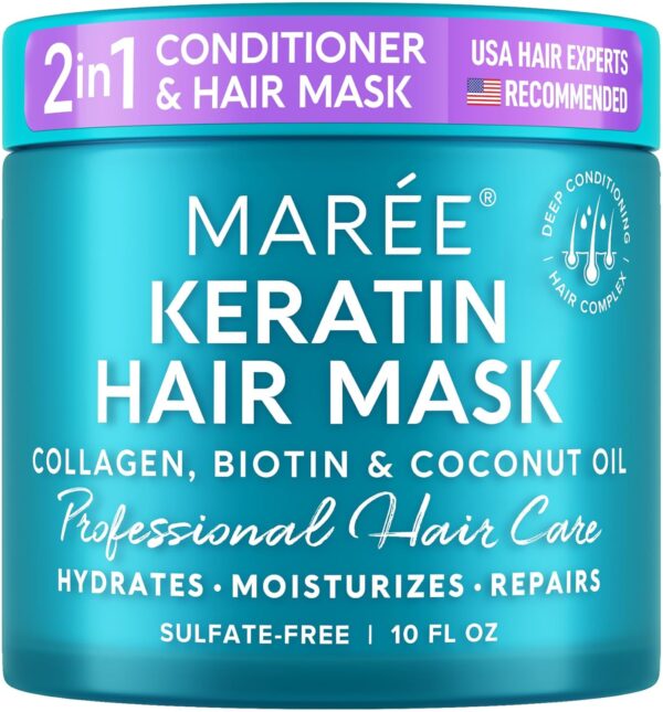 MAREE Hair Mask for Damaged Hair - Keratin Treatment Conditioner - Extremely Deep Conditioning Mask, Hydrating & Repairing