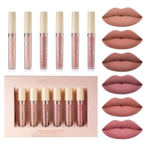 BONNIE CHOICE 6Pcs Nude Matte Liquid Lipstick Set