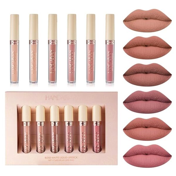 BONNIE CHOICE 6Pcs Nude Matte Liquid Lipstick Set