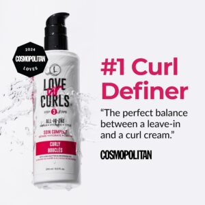 Love Ur Curls All in One Curl Cream Styler, Anti Frizz Curling Cream for Curly Hair, Repair, Define, Hydrate & Style with Shea Butter