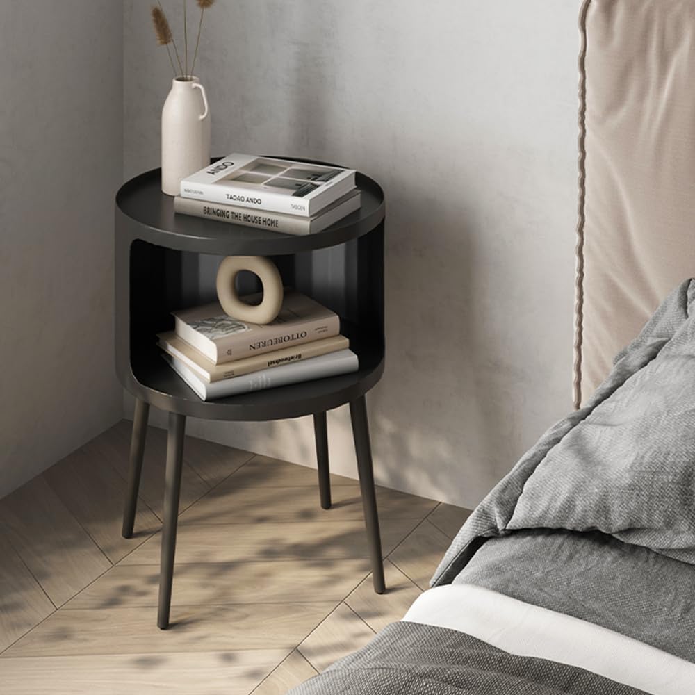 ZHBHYZ Modern Side Table,Round end Table with Open Storage