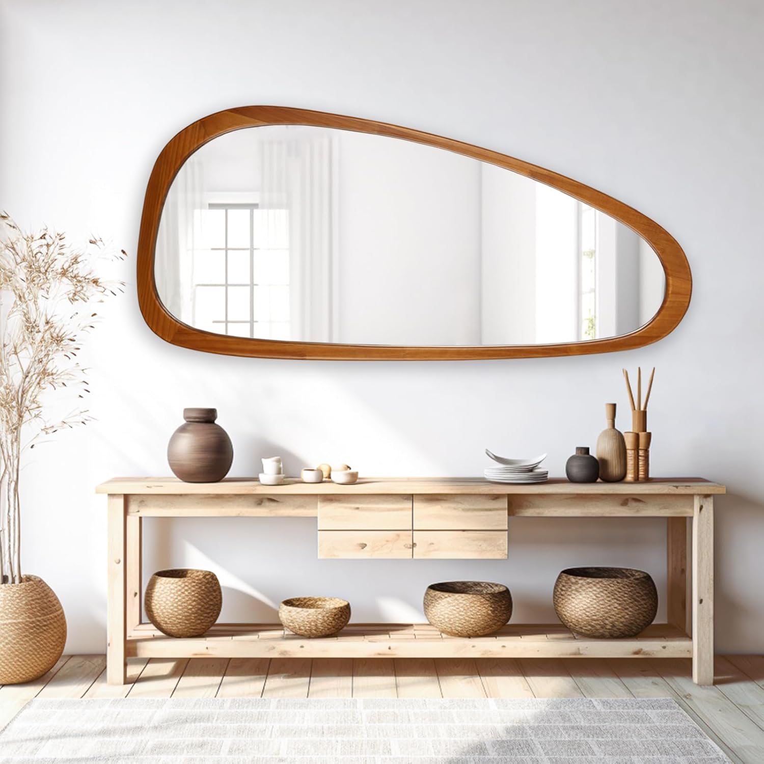 WallBeyond Asymmetrical Mirror, Irregular Mirror Full Length, Boho Wall Mirrors