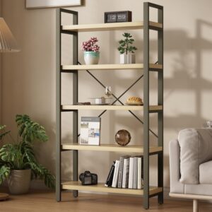WH-AOERPUMY Store Real Solid Wood Bookshelf Shelves Rustic Vintage Industrial Etagere Bookshelf