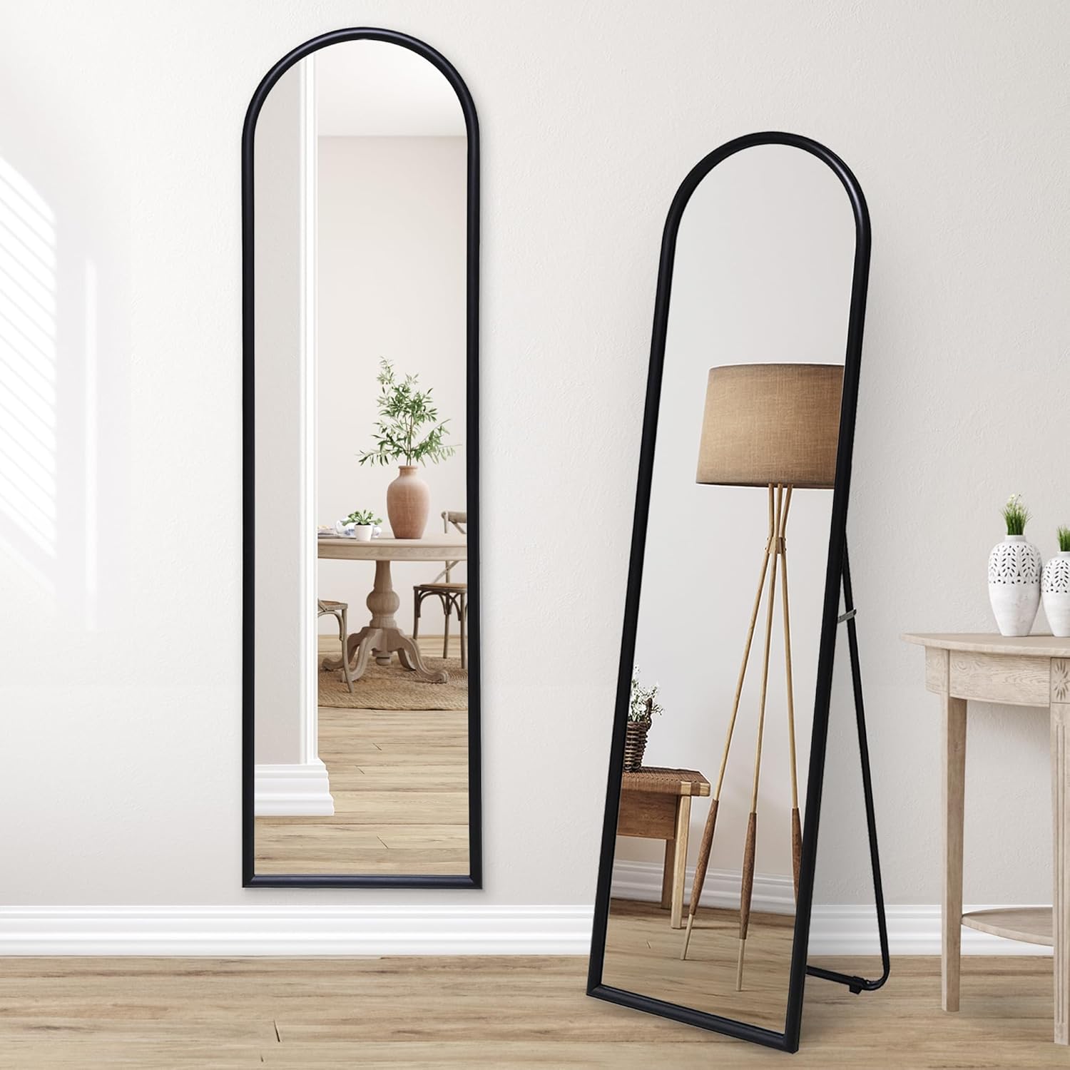 Americanflat 15x59 Arched Mirror with Stand- Large Hanging Mirrors with Durable Frame