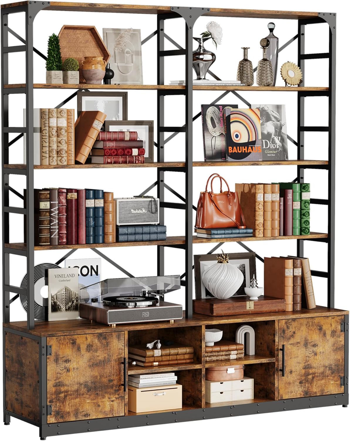 IRONCK Bookshelves 6 Tiers 73.1 inch Tall Industrial Bookshelf 3 IRONCK Bookshelves 6 Tiers 73.1 inch Tall Industrial Bookshelf - Image 2