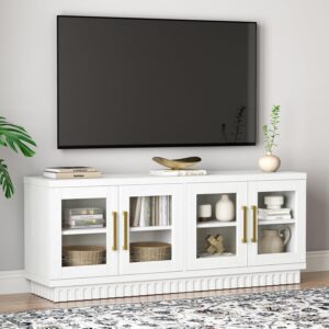 Baztin Buffet Cabinet with Storage, Sideboard Buffet with Glass Doors