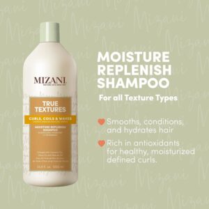 MIZANI True Textures Moisture Replenish Shampoo For Curly Hair - Smooths & Hydrates With Coconut Oil, Sulfate & Paraben-Free