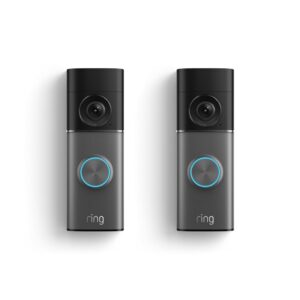 Ring Wired Doorbell Pro (Newest Model) — Retinal 4K with wide-angle video, 10x Enhanced Zoom, and Low-Light Sight 2-pack, Deep Silver
